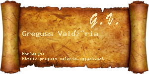 Greguss Valéria névjegykártya