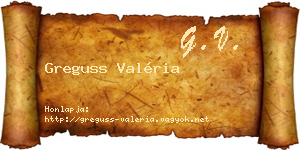 Greguss Valéria névjegykártya