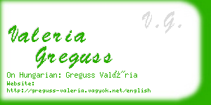 valeria greguss business card